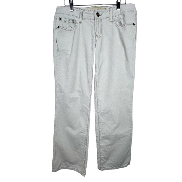 Loft Mid Rise Flap Pocket White Stretch Slim Boot Micro Corduroy Women's Pant 6P - Picture 1 of 10